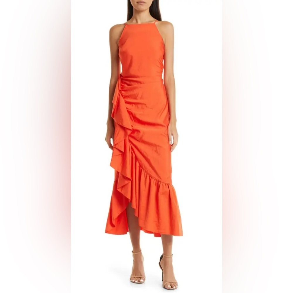 Cinq a Sept Neena Midi Ruffled Dress